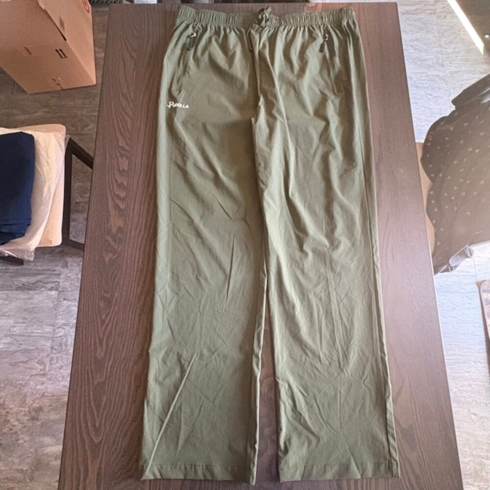 Pudolla NWT Men's Outdoor Hiking Cargo Green Pants Elastic Waist Size XXL